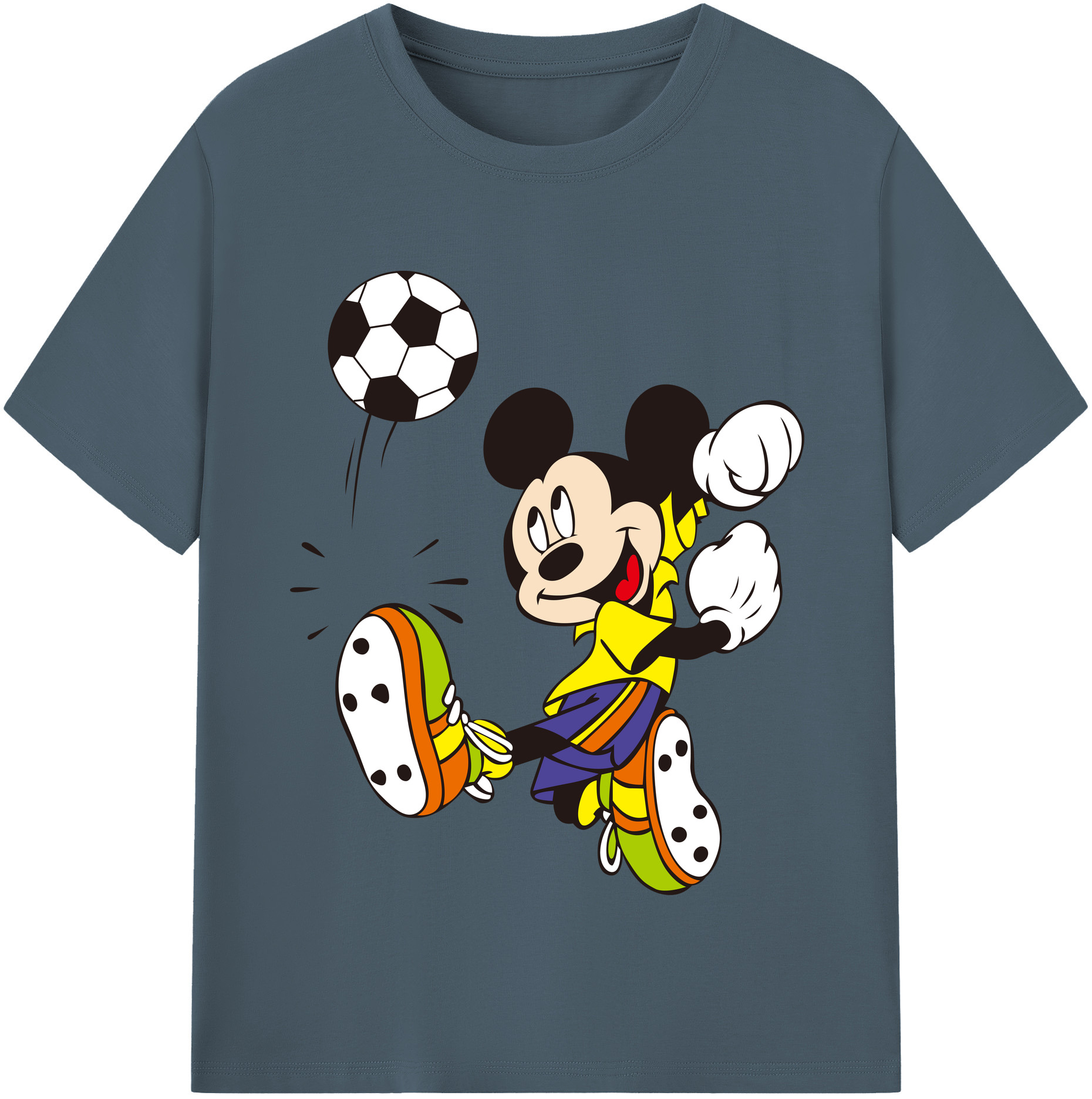 （画像用） ミッキーマウス Mickey Mouse 綿100％半袖Tシャツ（フロントプリント）